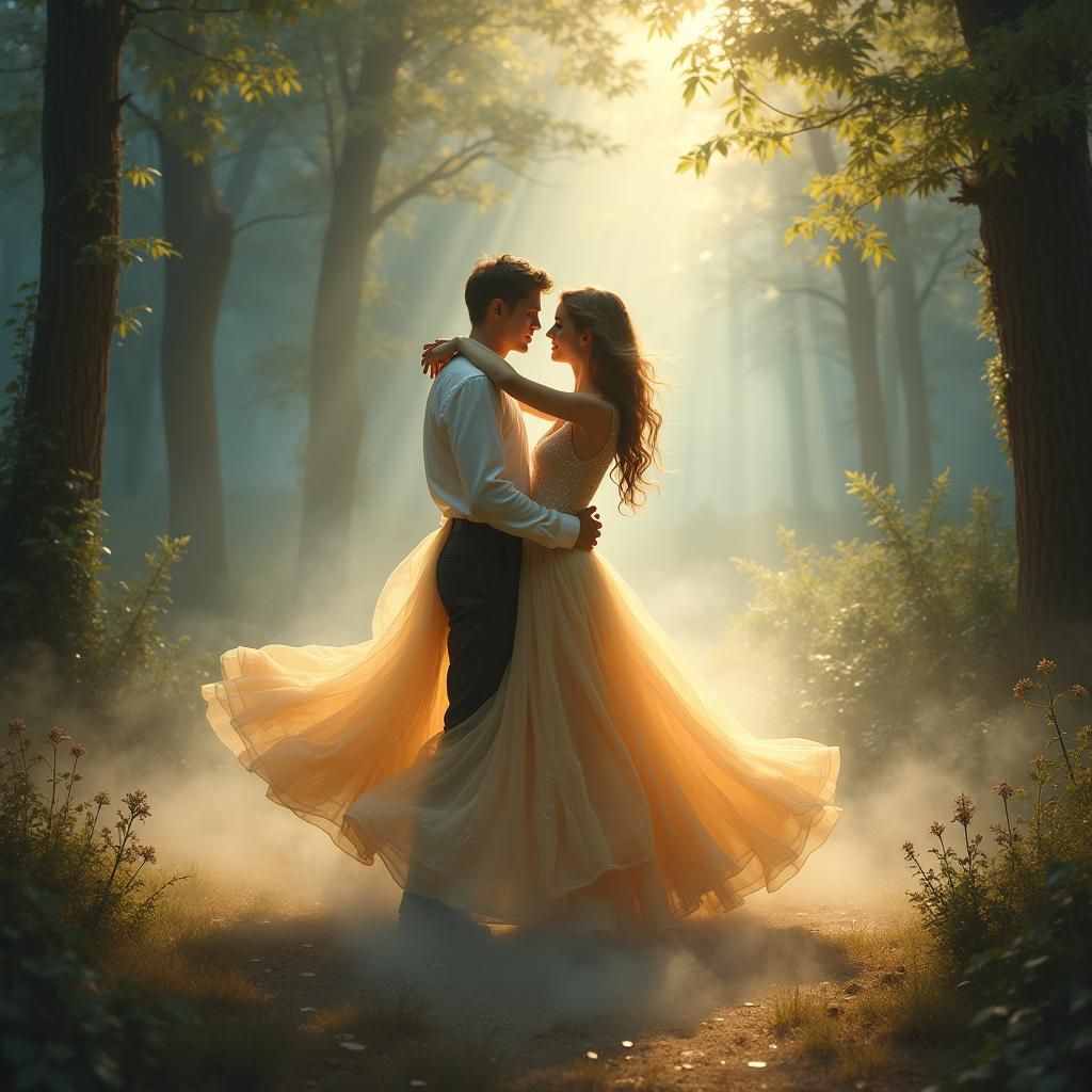Ethereal Dancers in an Enchanted Forest