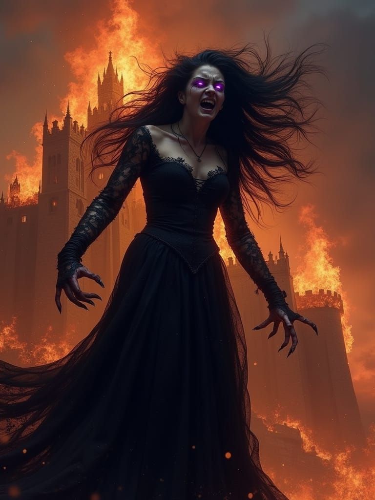 Tormented Demon Maiden Confronts Castle Inferno