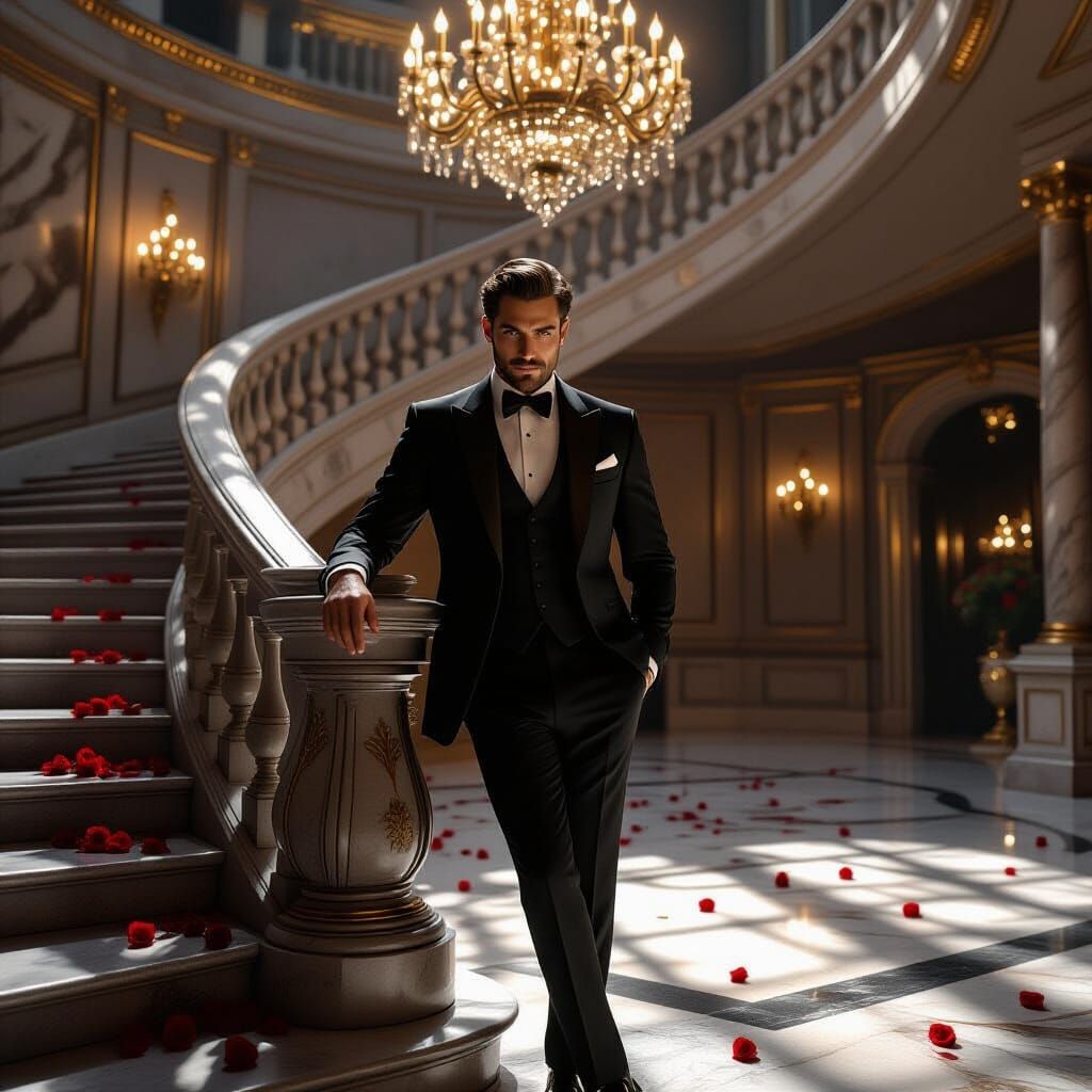 Dangerous Man in Suit Amidst Italian Splendor