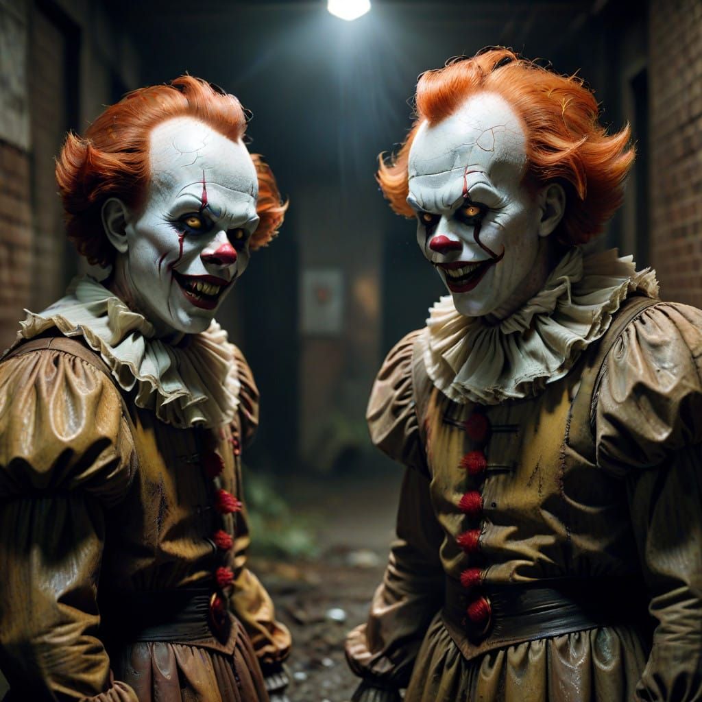 Eerie Confrontation of Pennywise and Freddy Krueger