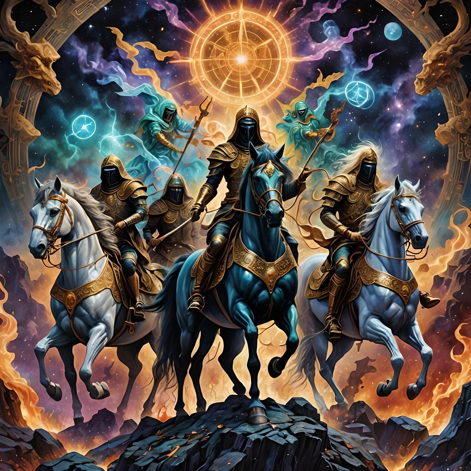 Four Horsemen of the Apocalypse in Cosmic Style