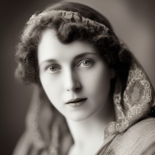 Earthy Baroque Portrait of 1910s Woman: Photography