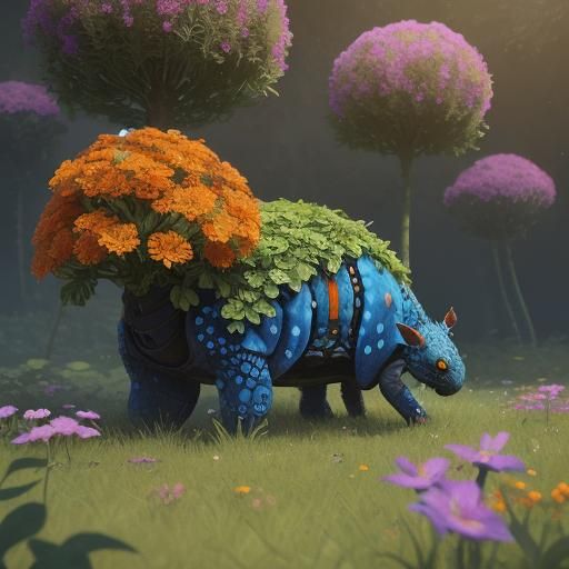 Ladybug Zombie Crawling in Grassy Meadow