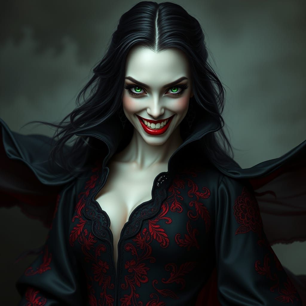 Enchanting Vampire Siren in Dark Elegance