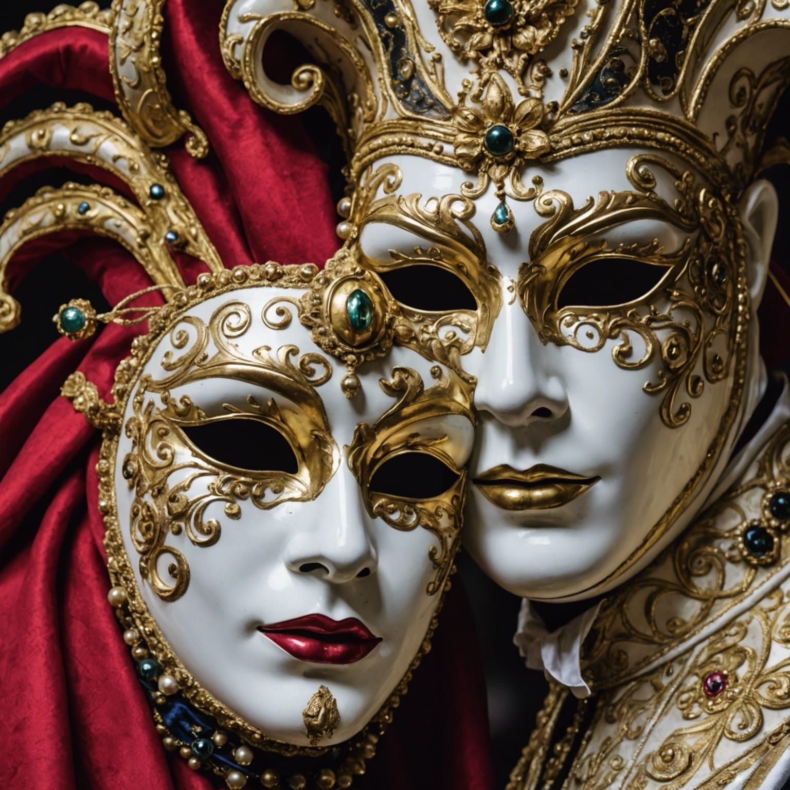 Close-Up of Classical Venice Carnival Mask
