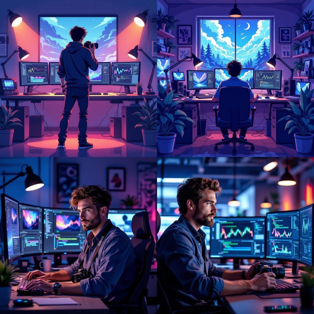 Photographer's Silhouette at Advanced Workstation