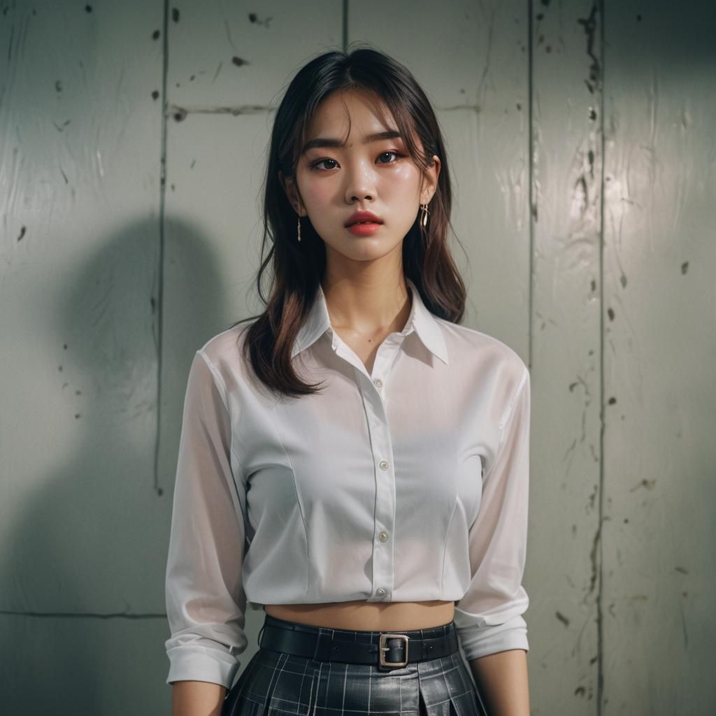 K-Pop Idol Hyperrealistic Close-Up Portrait: Cinematic Film