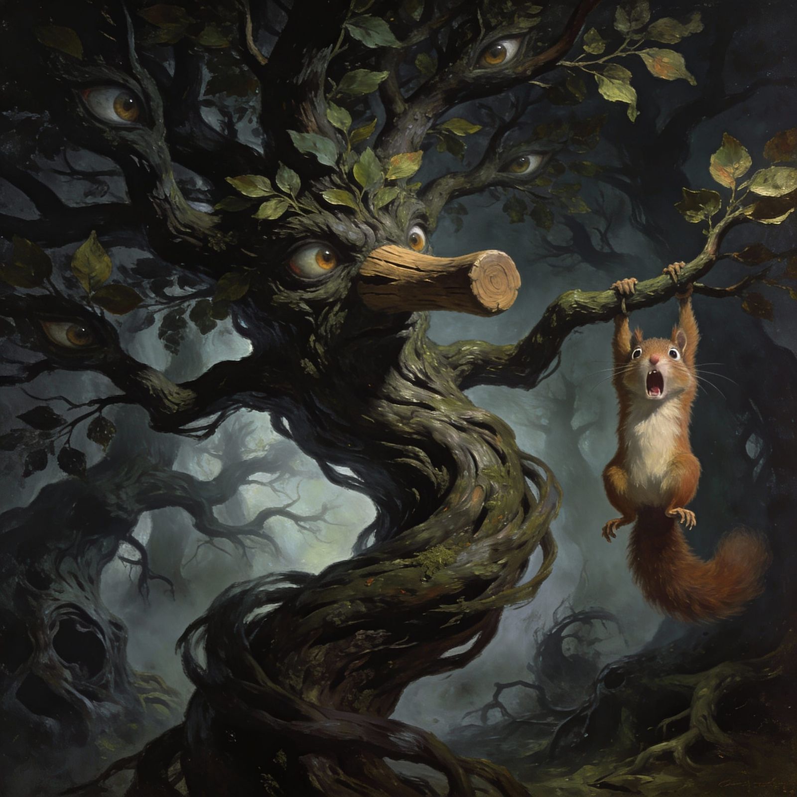 Enchanting Dancing Tree in an Evil Forest