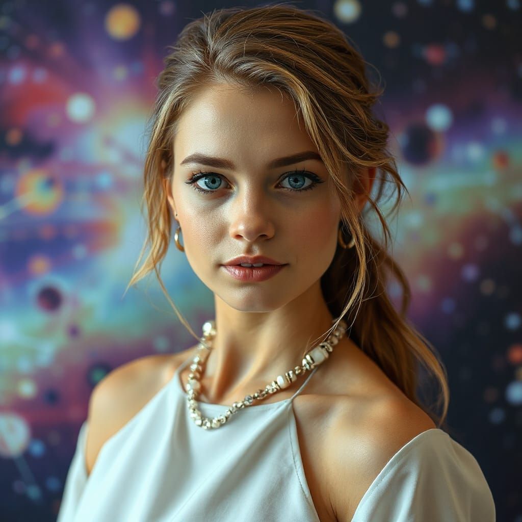 Princess of Music in Space, Digital Art Portrait