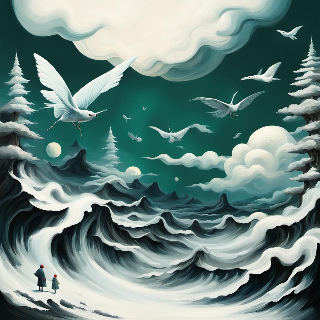 Surreal Forestscape Inspired by Surrealist Masters