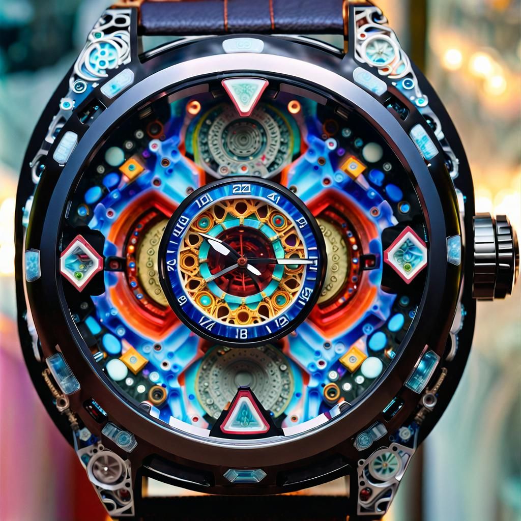 Futuristic Borg Luxury Watch in Hyperreal Detail