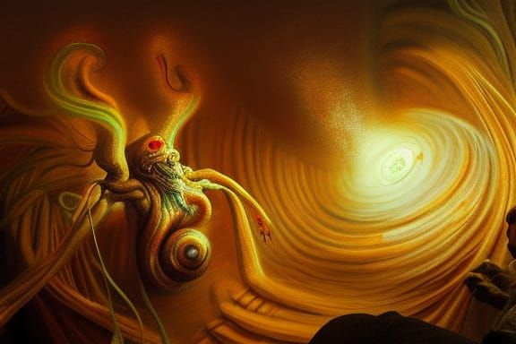 Cosmic Entity Worship: An Ancient Cave Painting