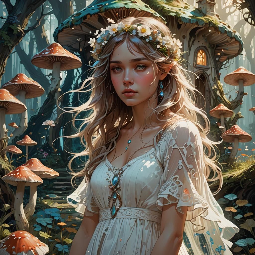 Enchanted Forest Fairy Mushroom House Concept Art