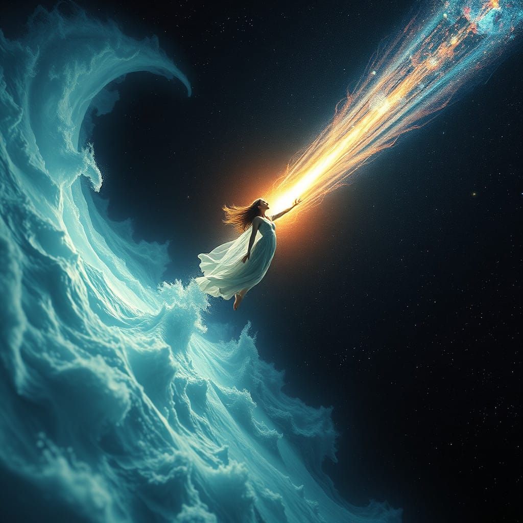 Cosmic Dream Goddess in Hyper-Realistic Digital Painting