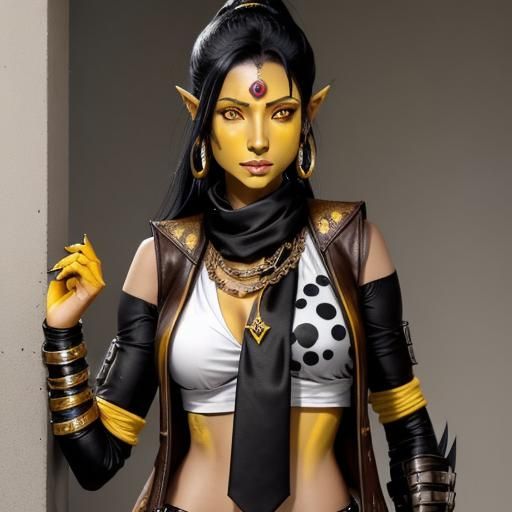 Female Githyanki Warrior with Yellow Skin