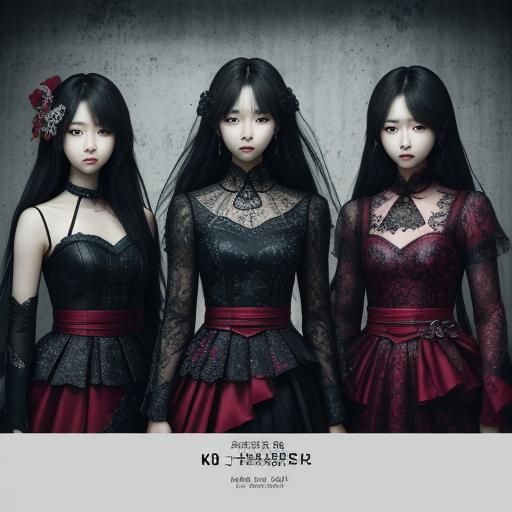 Mysterious K-Pop Girl Group Poster in HDR