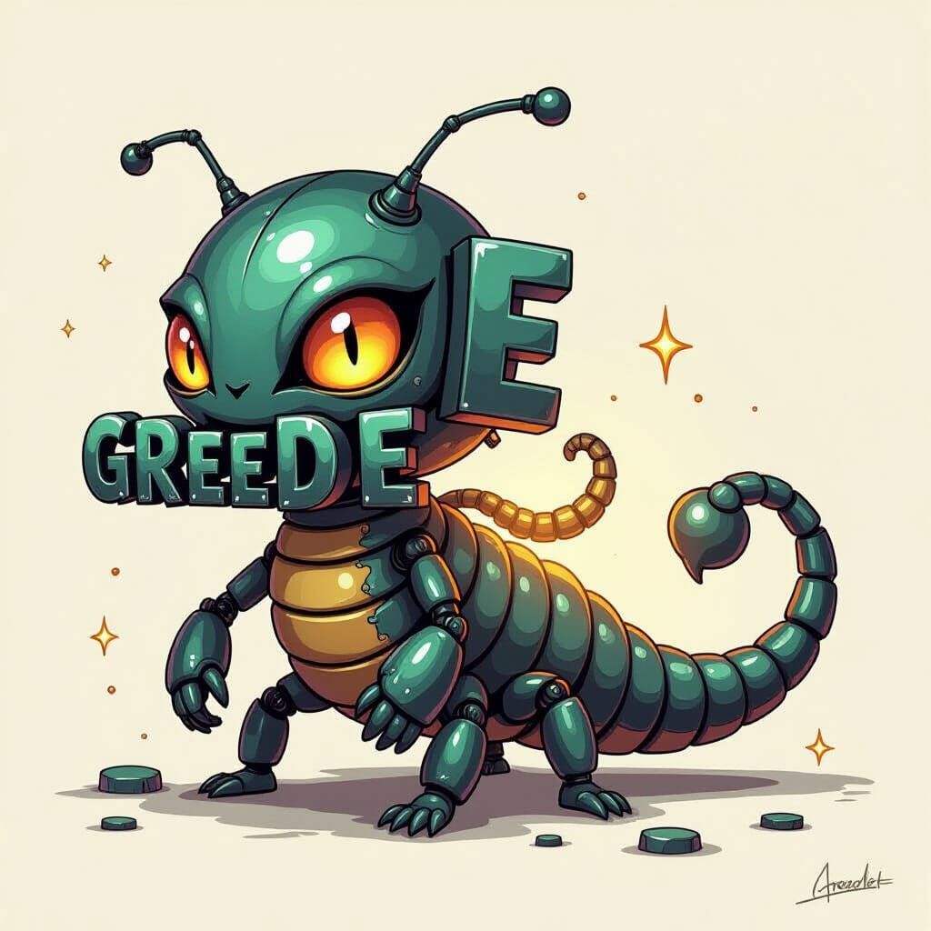 Gleaming Letter Creature: The Greedlet