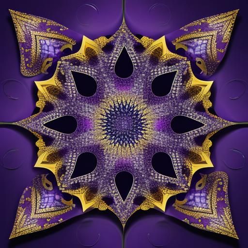 Purple and Gold Shimmering Polkadot Pattern in 3D