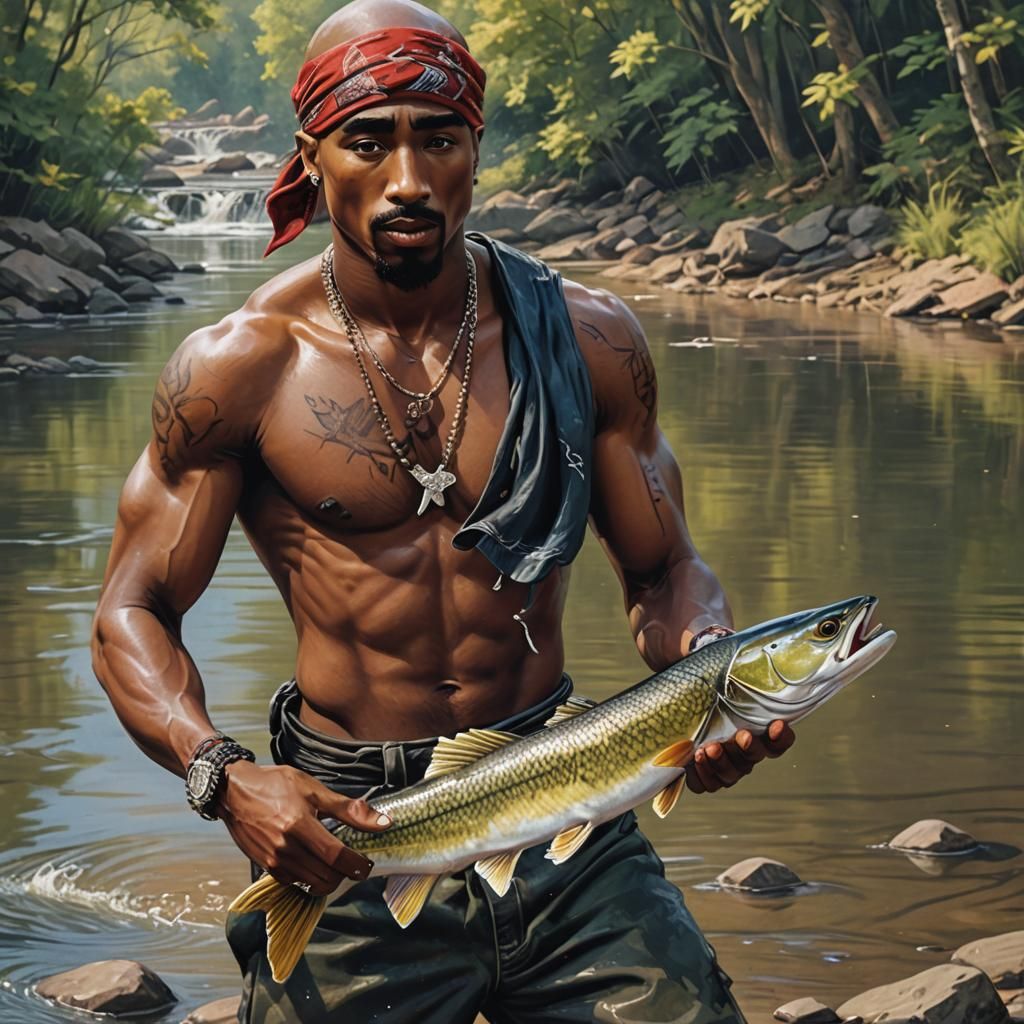 Hyperrealistic Pike Fisherman Splash Art