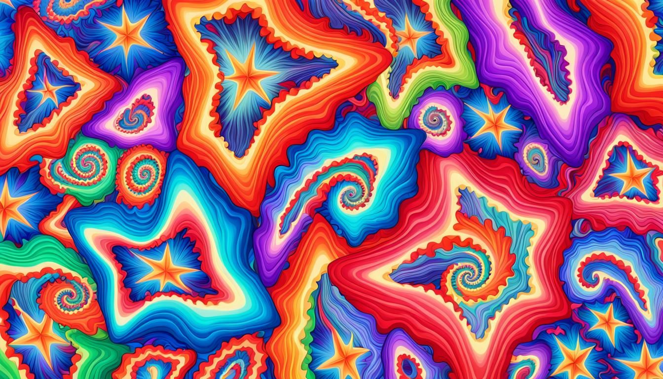 Psychedelic Jelly Stars Swirling in Maelstrom