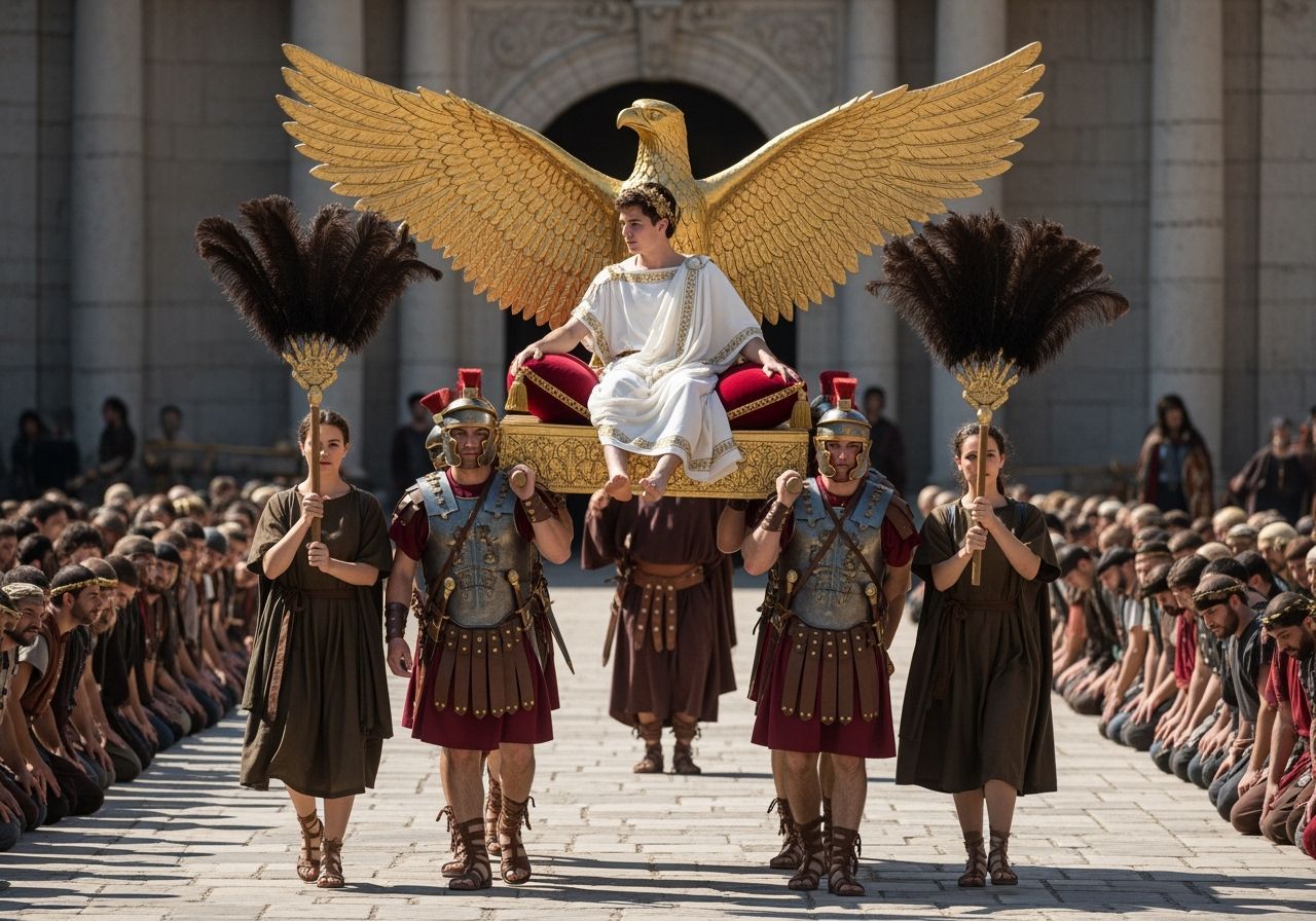Roman Emperor on Eagle Throne in McCurry Style