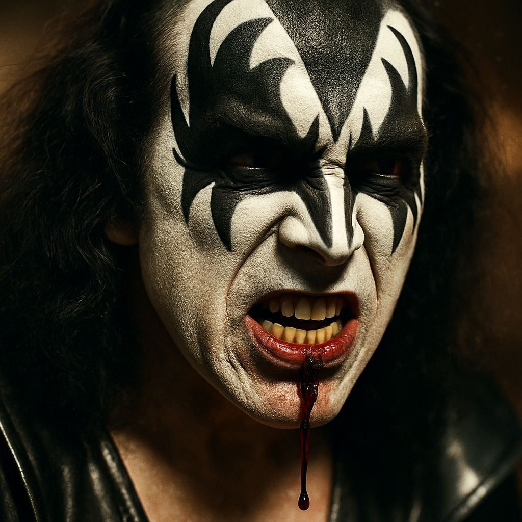 Demon Character Dribbling Ink, Hyperrealistic Photo