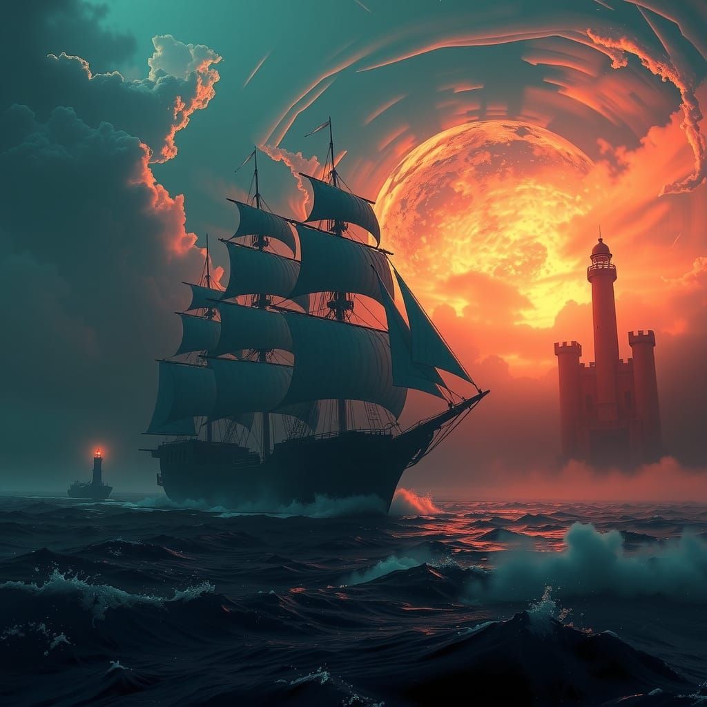 Majestic Galleon Sails Through Toxic Storm