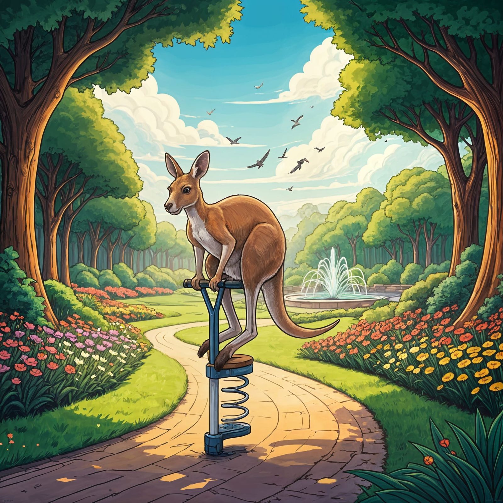 Kangaroo on a Pogo Stick