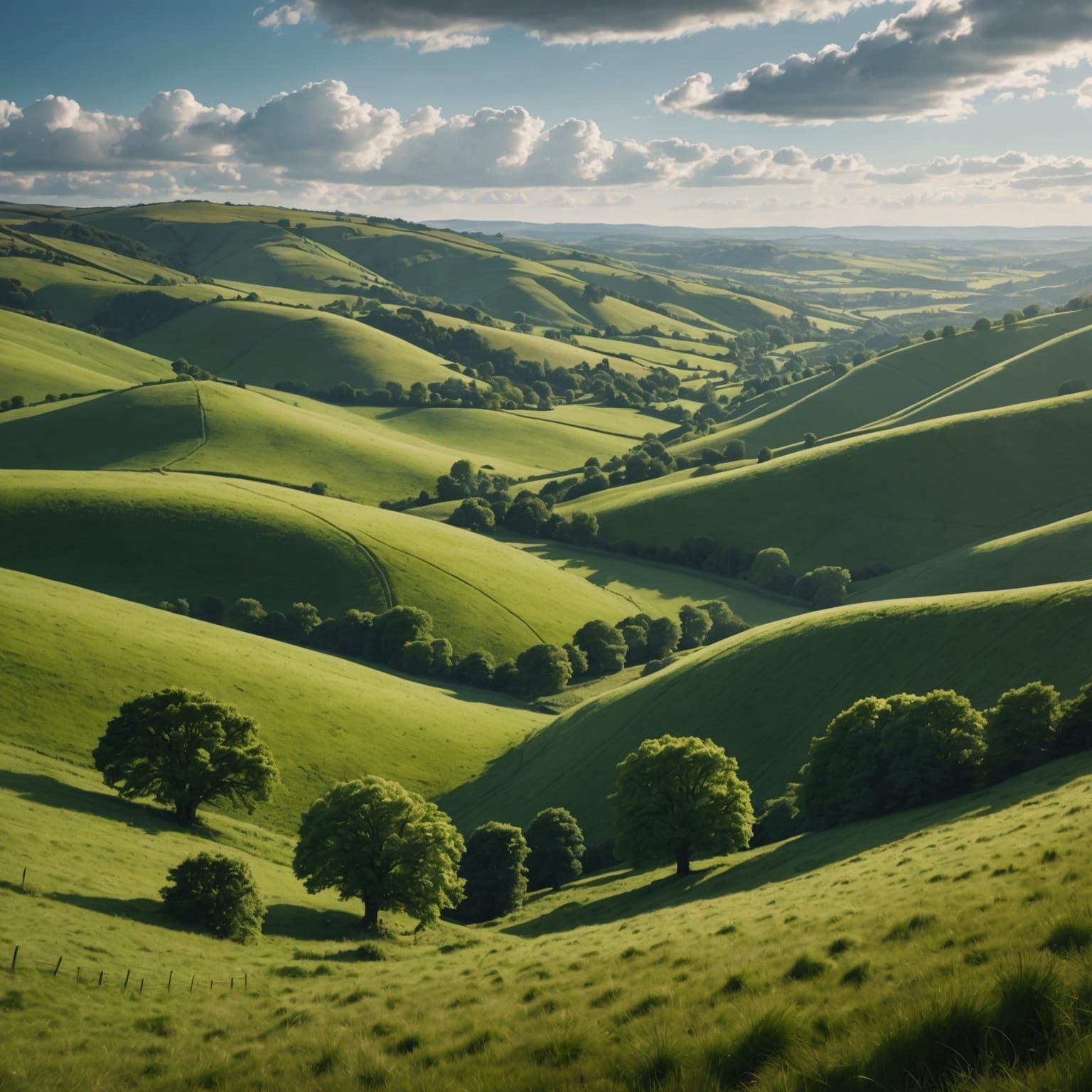 Rolling Green Hills on a Summer's Day: Digital Matte Paintin...