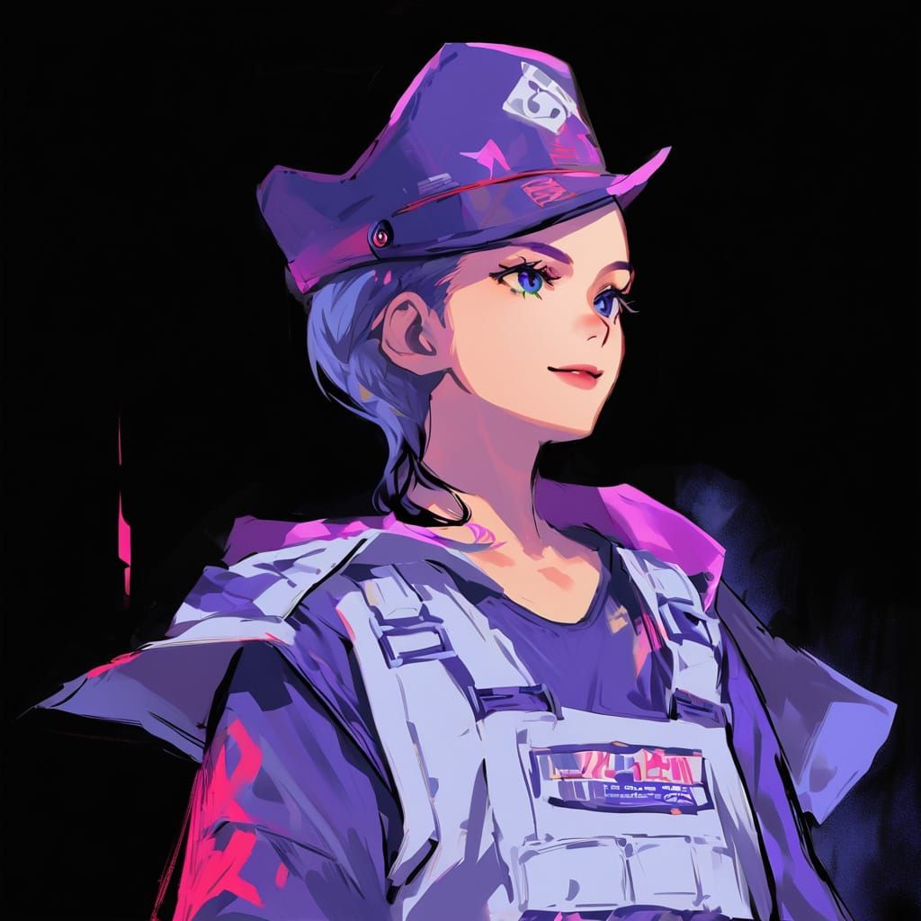 Anime Portrait in Painterly Triadic Colors