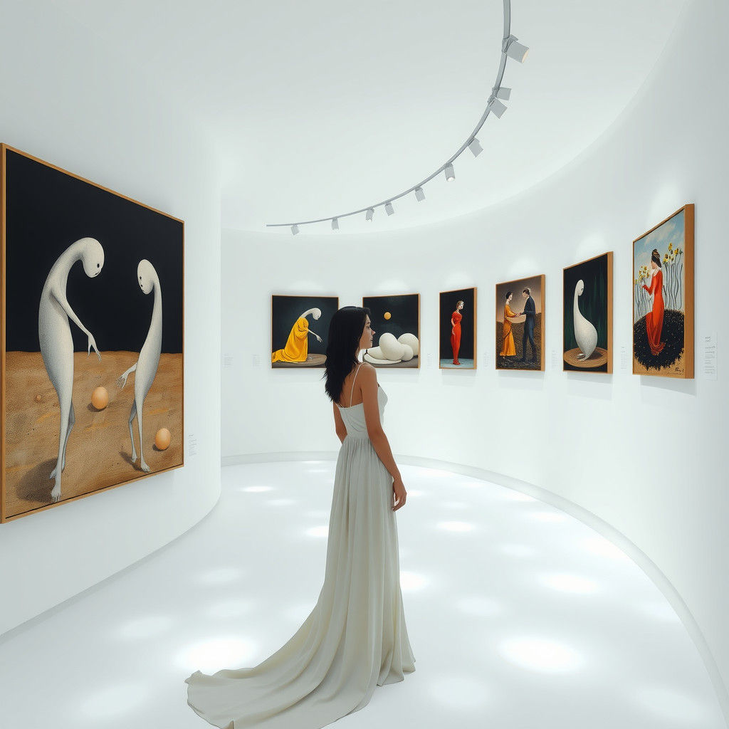 Surreal Woman in White Gallery, Surrealist Art
