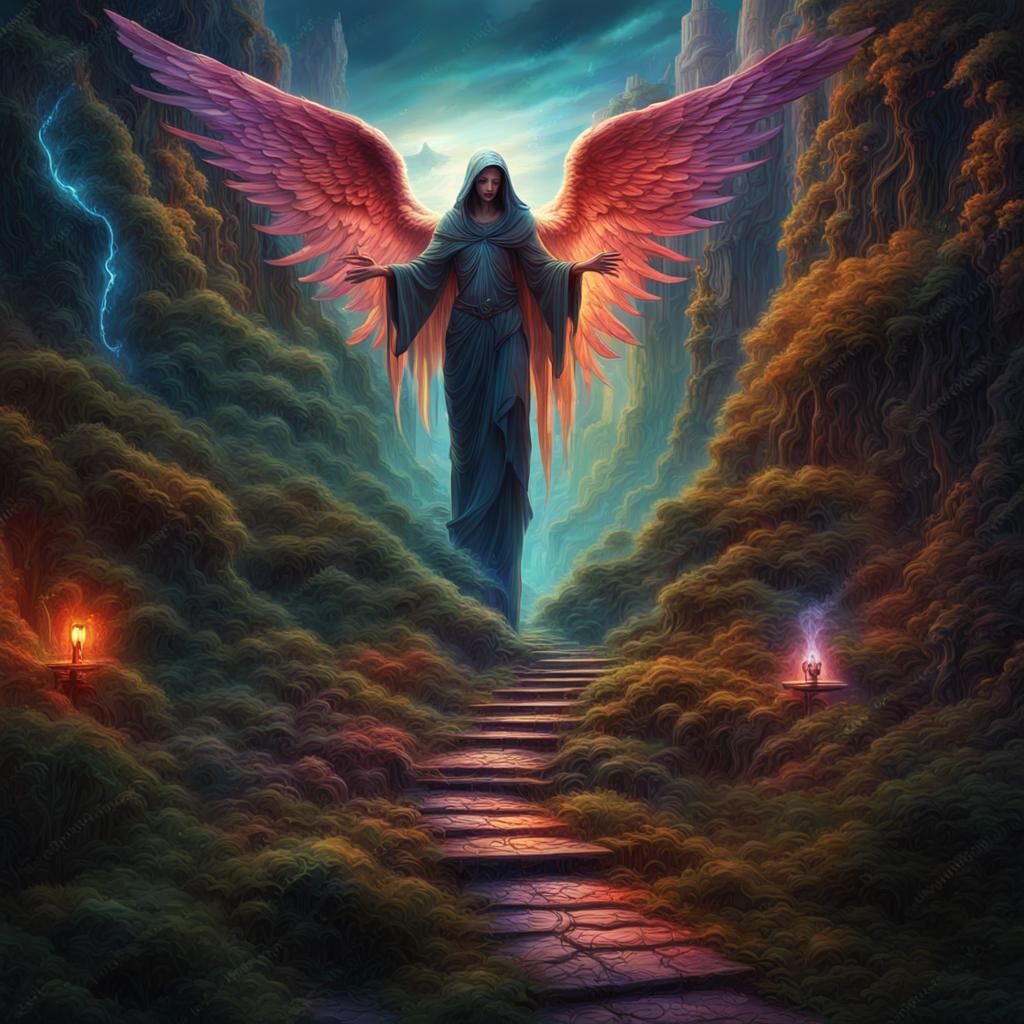 Pathways Through Magical Realms in Detailed Digital Art