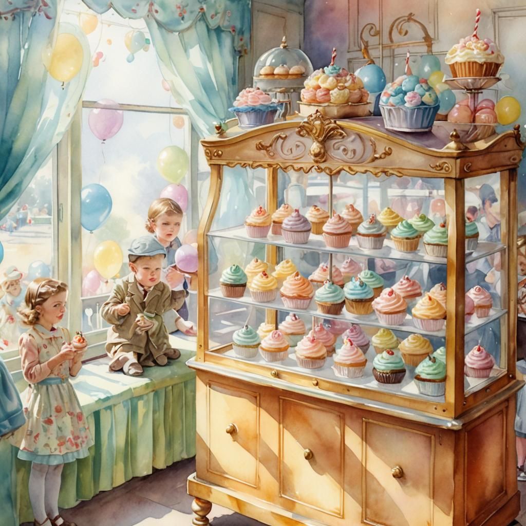 Childhood Nostalgia: A Retro Watercolor Portrait