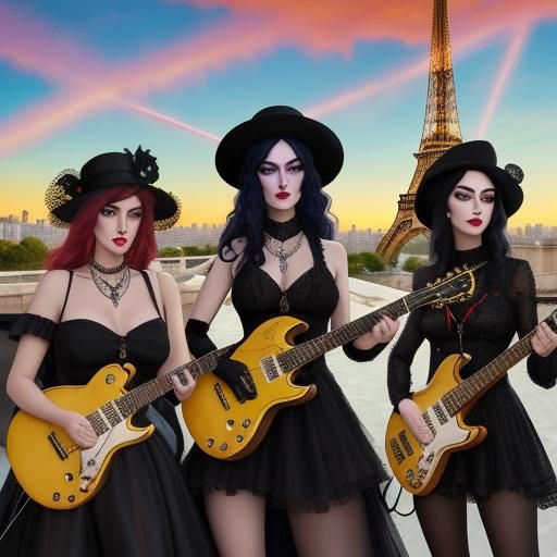 Goth Rockers Serenade Eiffel Tower: Abstract Expressionism