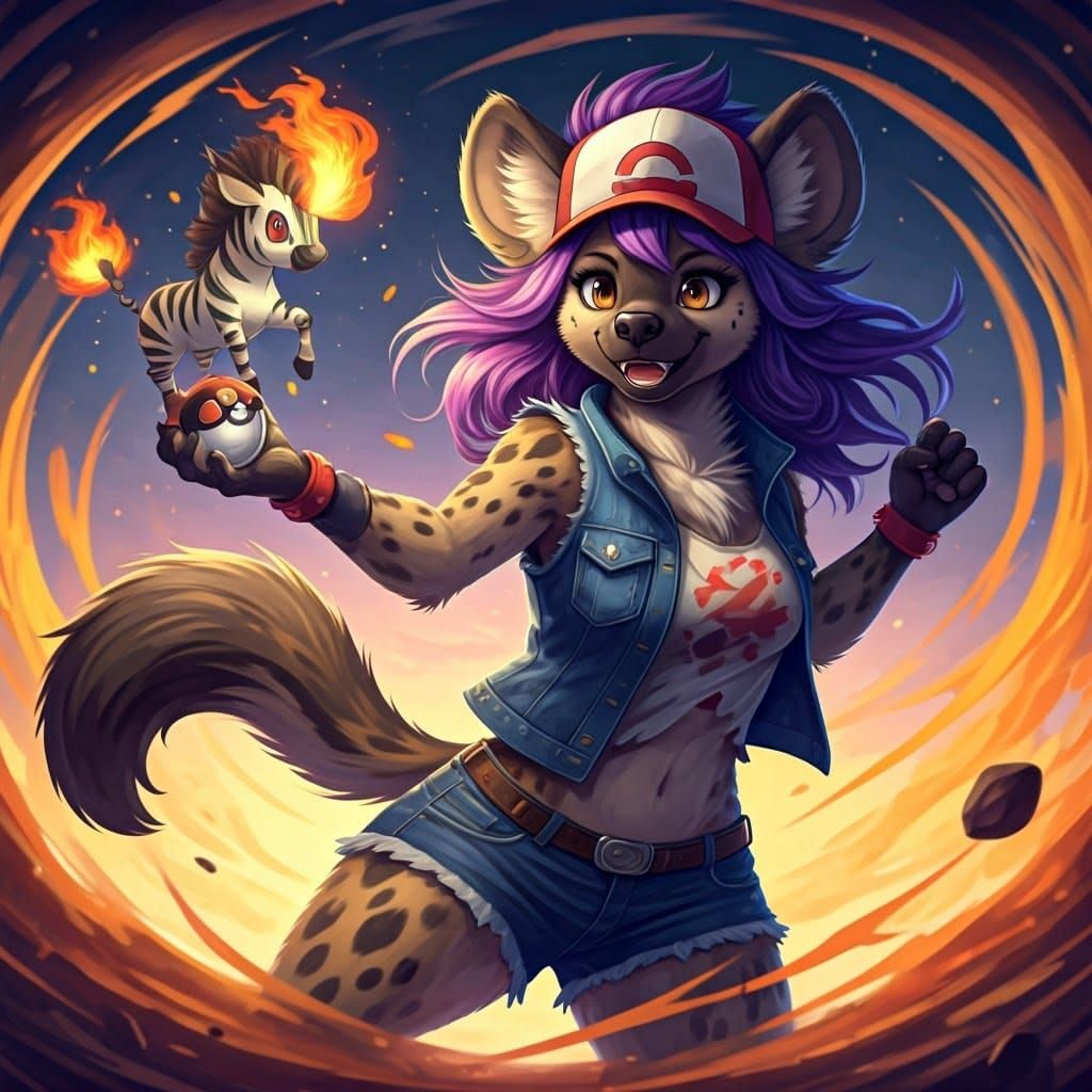 Fierce Furry Pokémon Trainer Unleashes Fiery Zebra