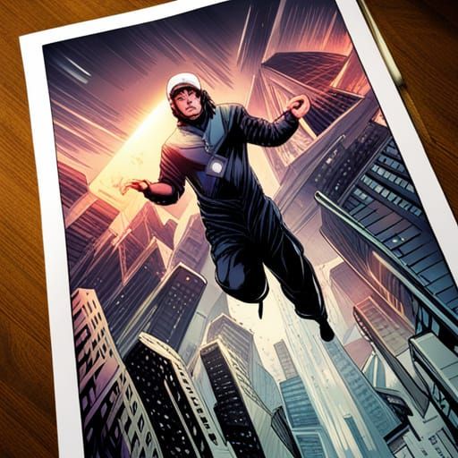 Dynamic Comic Book Ultra Hero Illustration