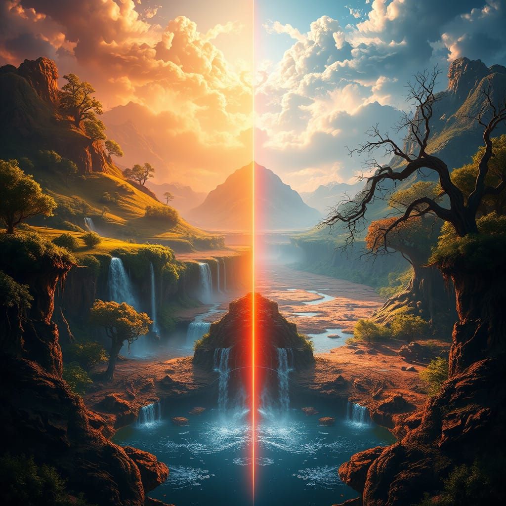 Contrasting Realms: Life and Decay in Harmony