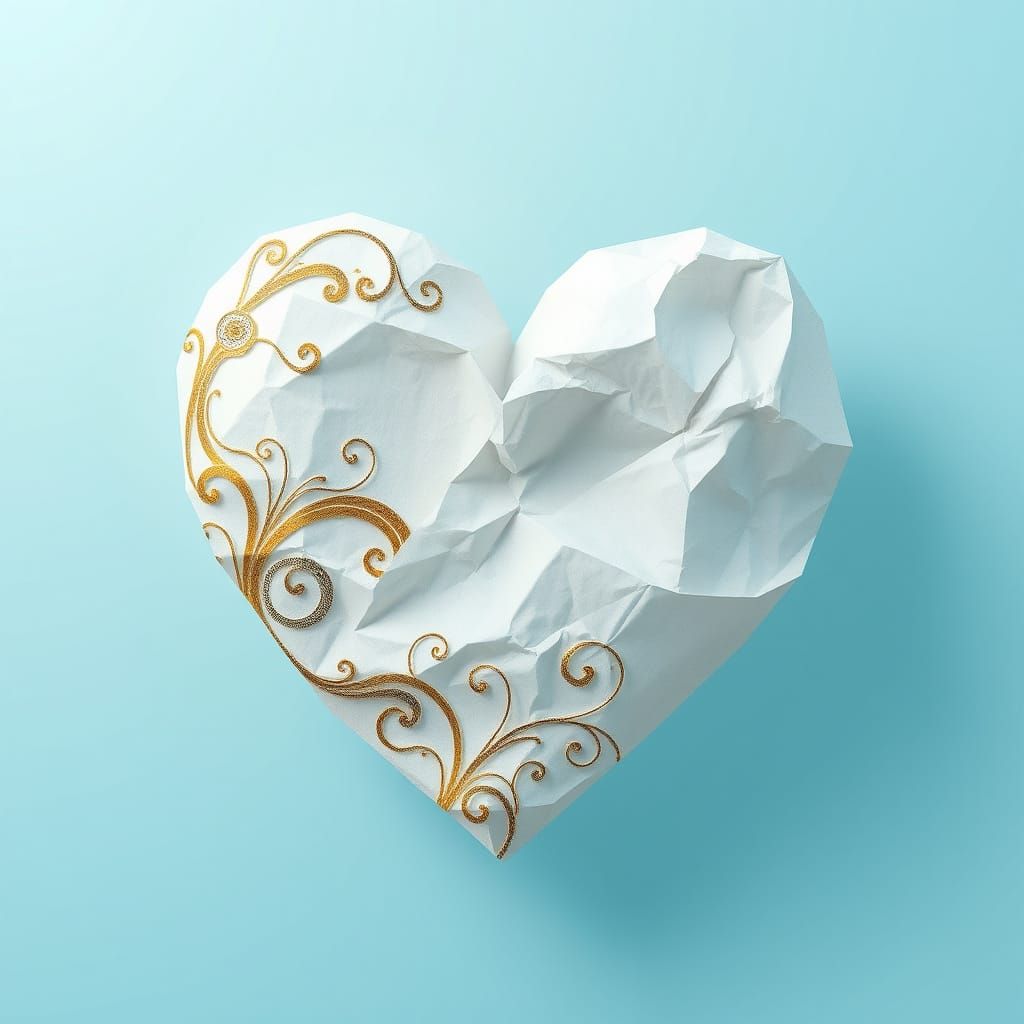 Whimsical Heart-Shaped Paper in Shimmering Colors
