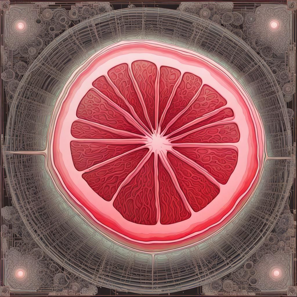 Hyperdetailed Watermelon with Fractal Patterns in Abstract M...