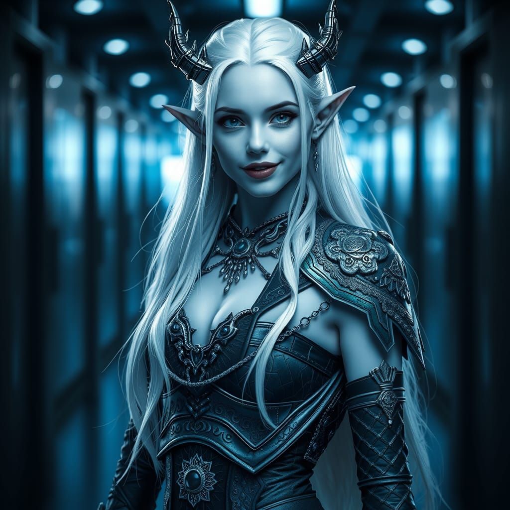 Hyperrealistic Photograph of a Demon Scientist in 2024