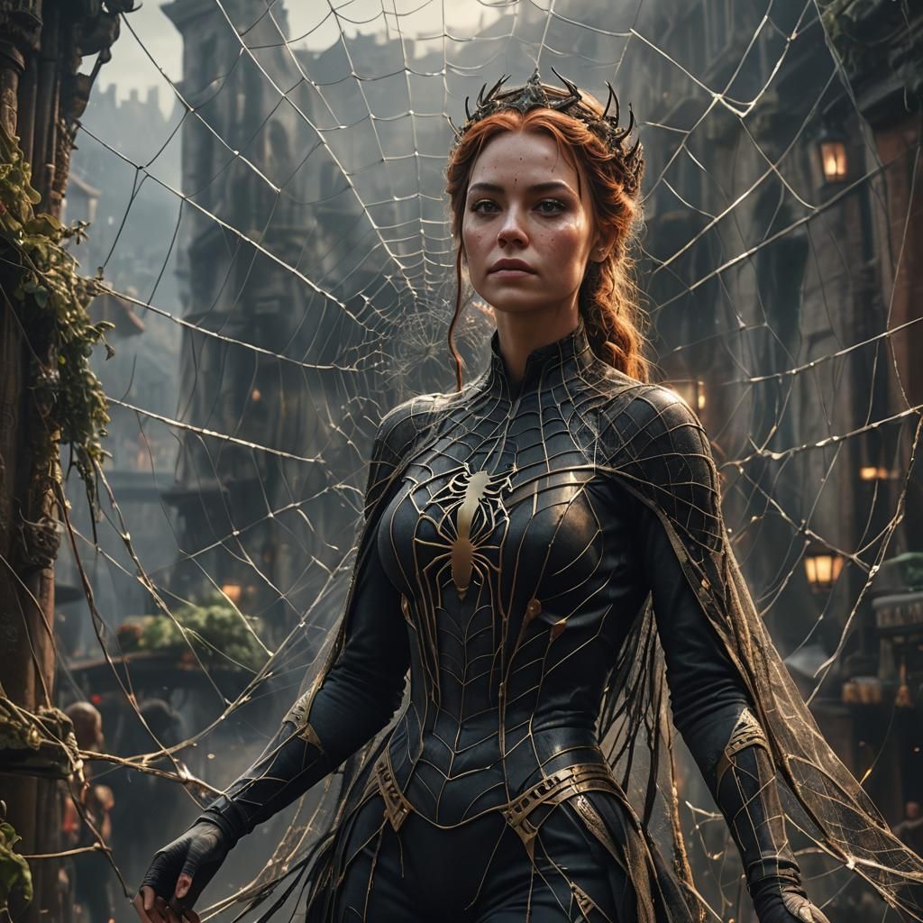 Woman Spider Queen in Digital Matte Painting