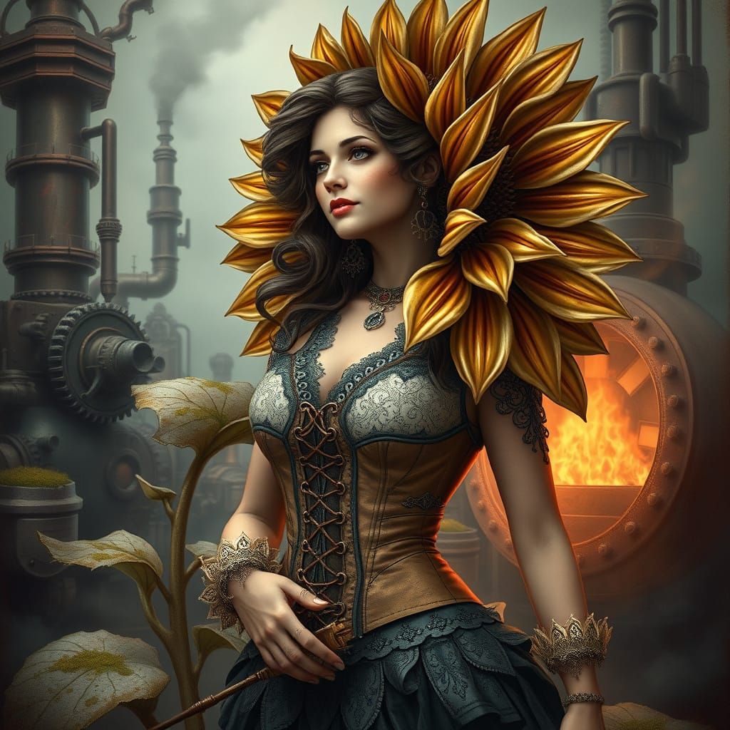 A mesmerizing woman emerges from a dynamic interplay of angu...