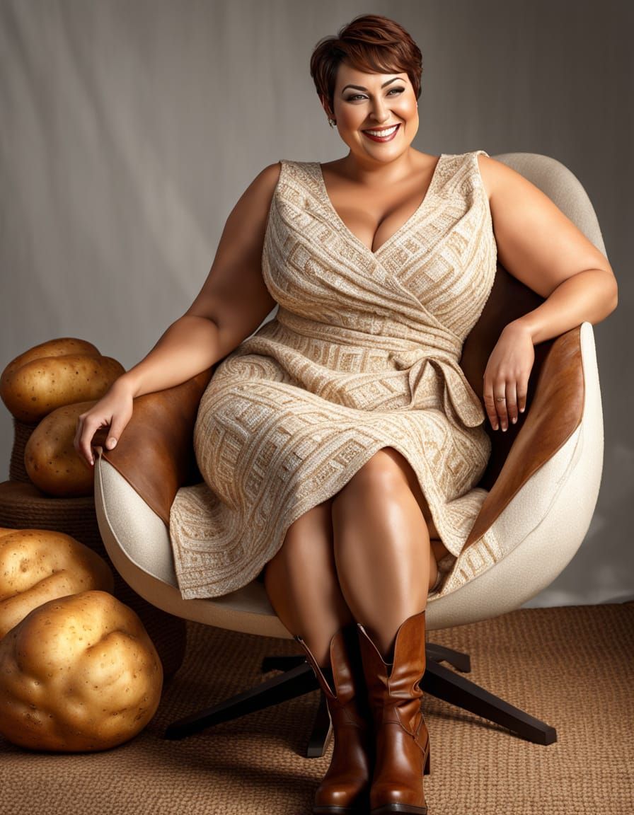 Plus Size Woman in Unique Dress as Fine Art Photograph