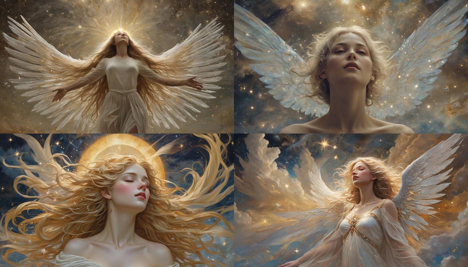 Angelic Woman Graces Star-Filled Cosmos