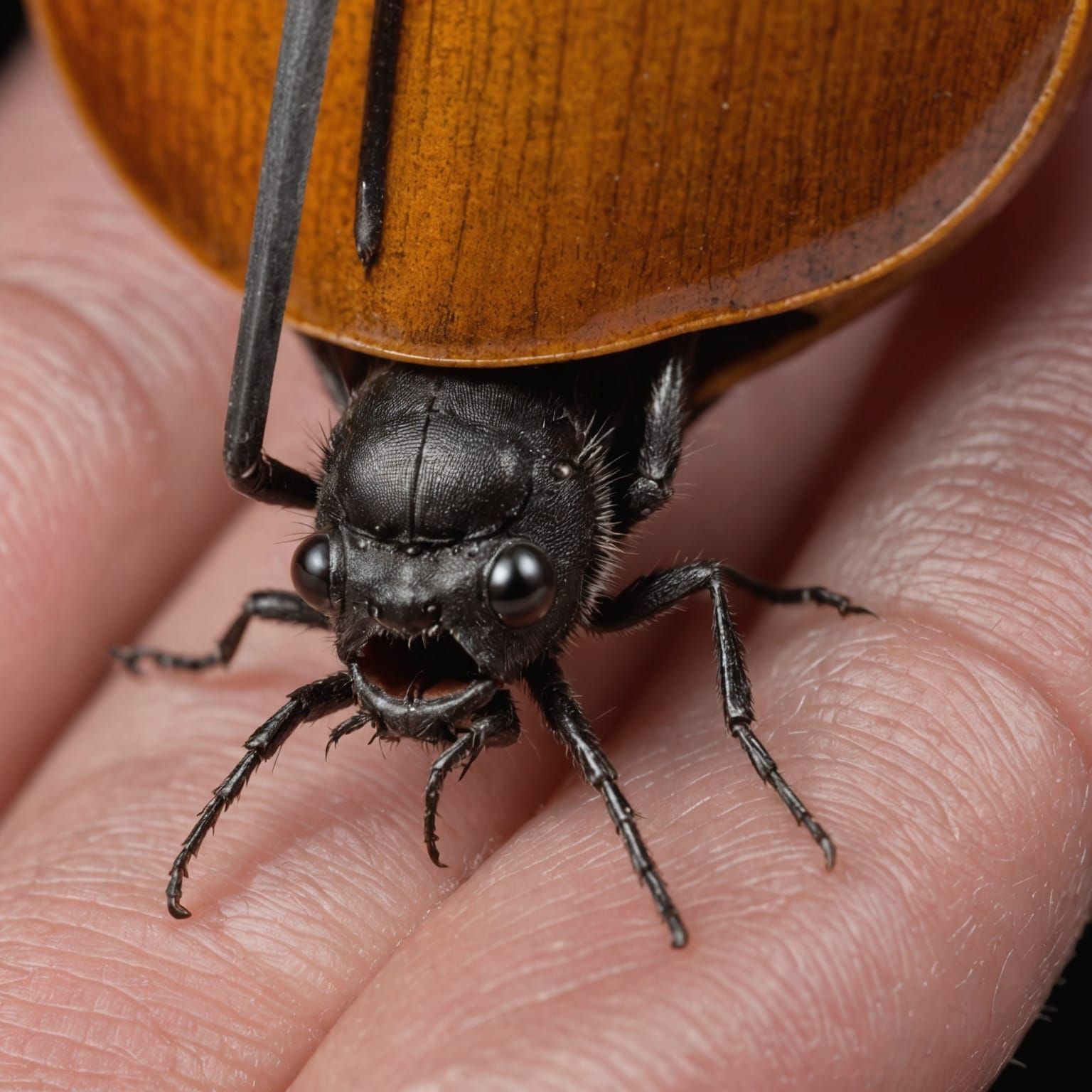 Miniature Bat-Head Viola Da Gamba Close-Up