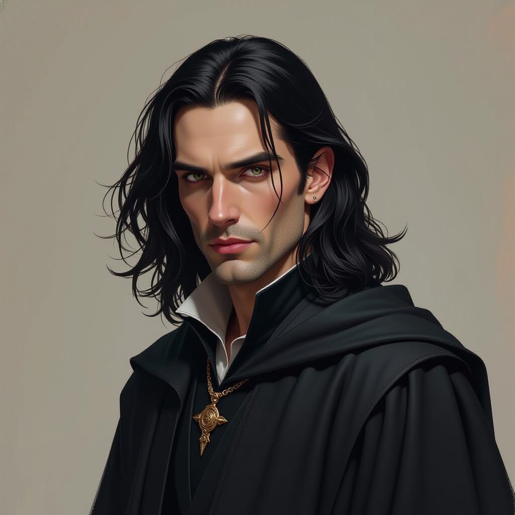 Eerie Wizard in Hyperrealistic Dark Fantasy Style