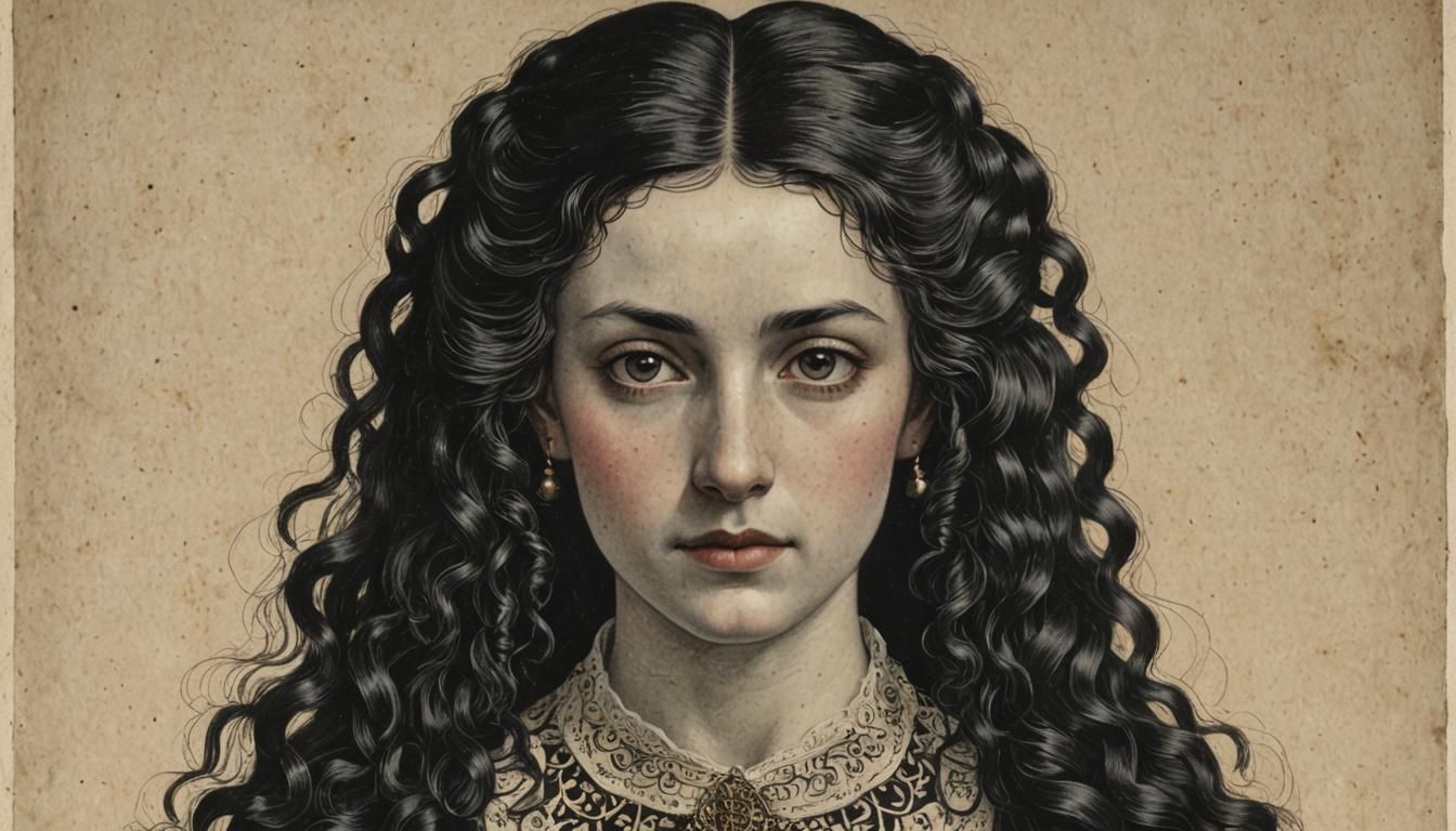 Portrait of a Young Woman with Raven Hair