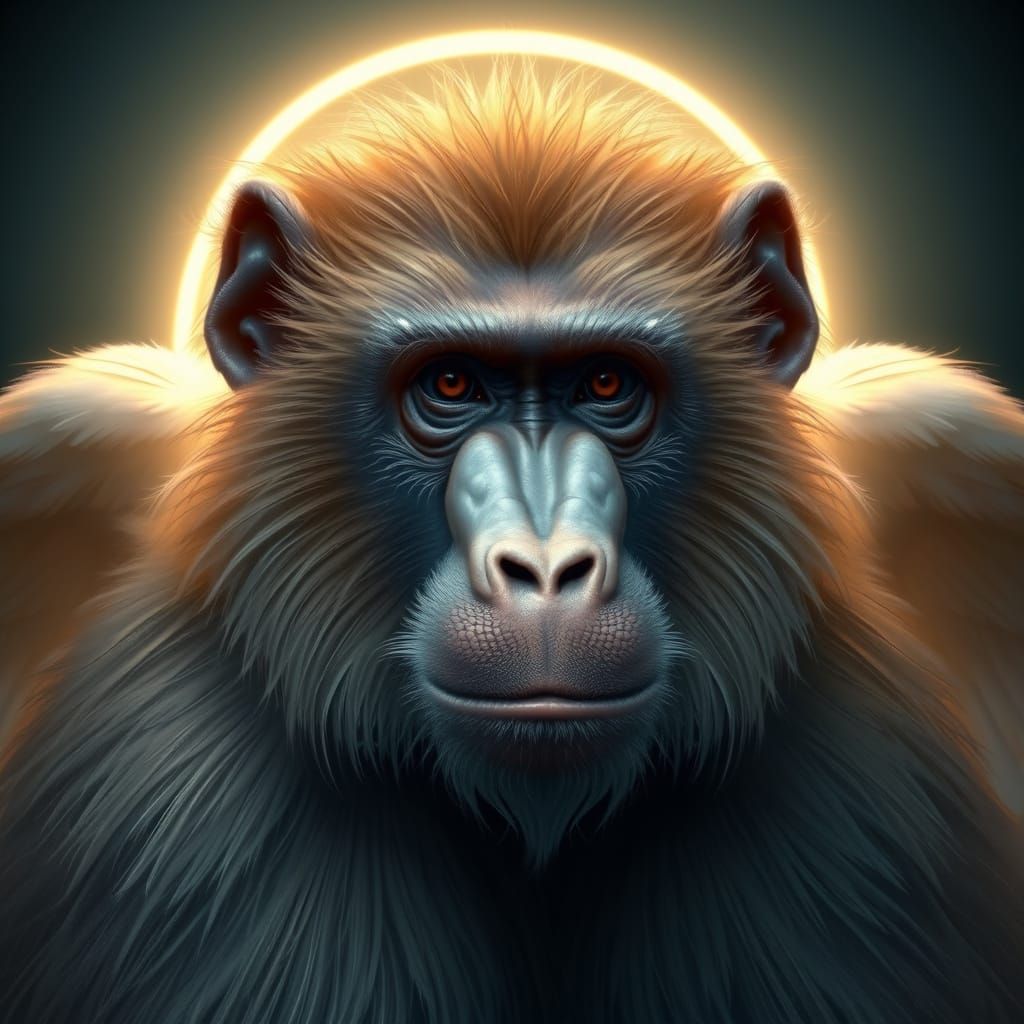 Beautiful angelic baboon (Three Word Prompt Challenge)