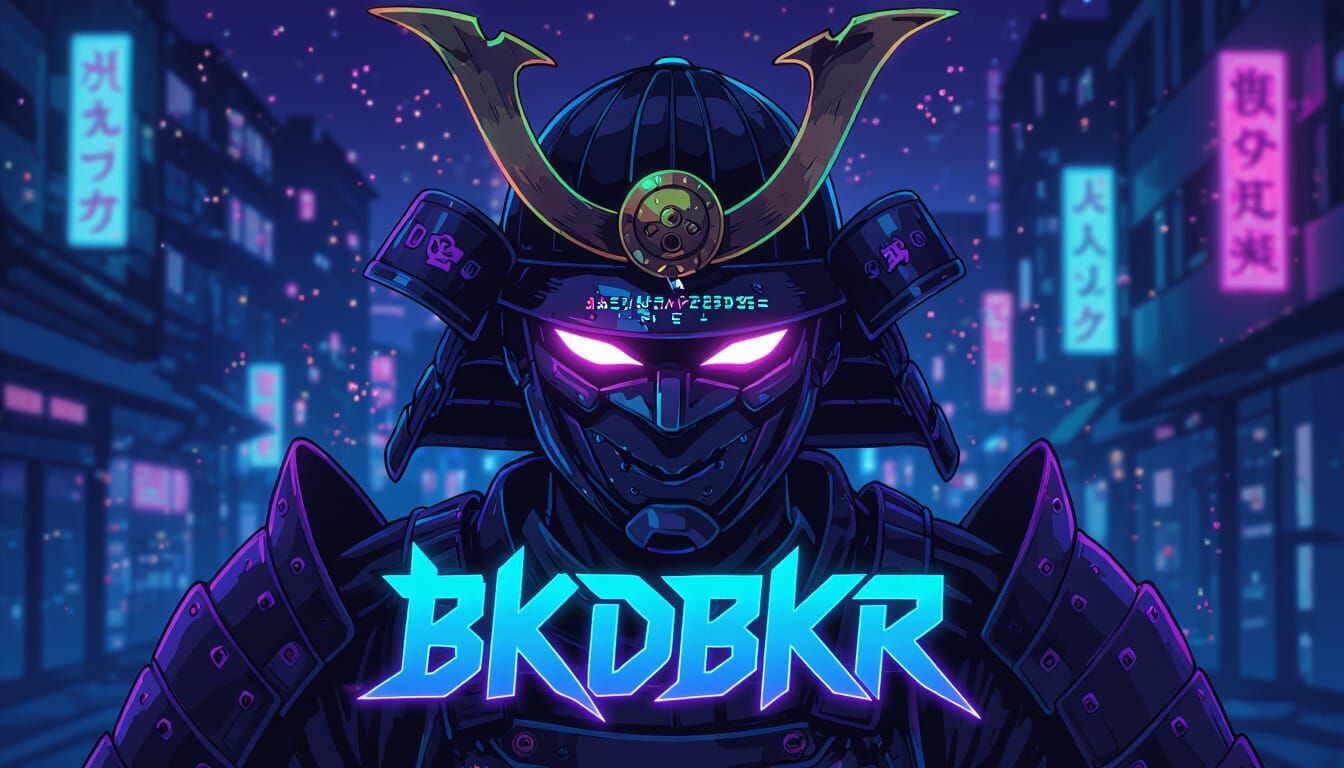 Cyberpunk Samurai Helmet Twitch Logo Design