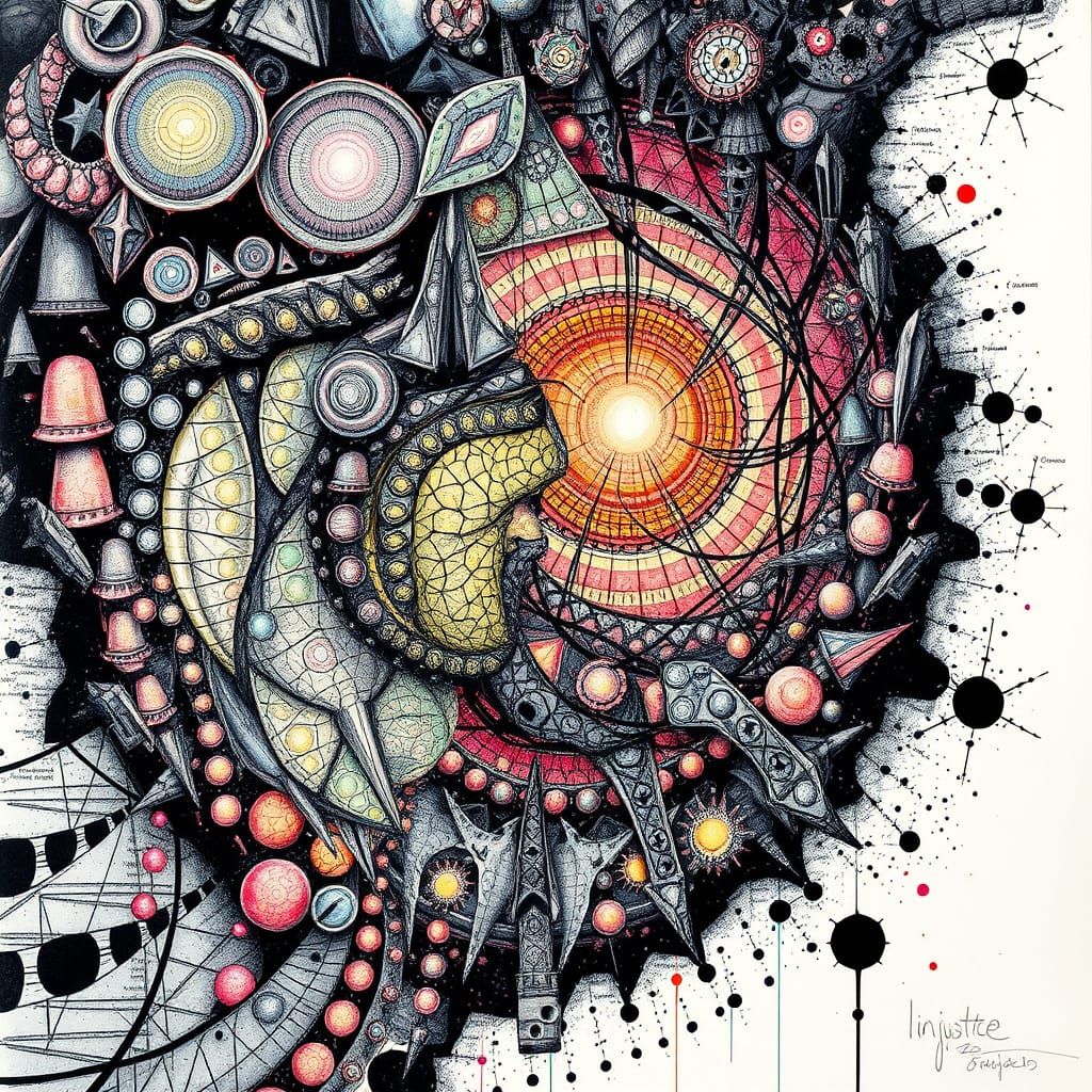 Psychedelic Surrealism: Injustice in Fractal Ink